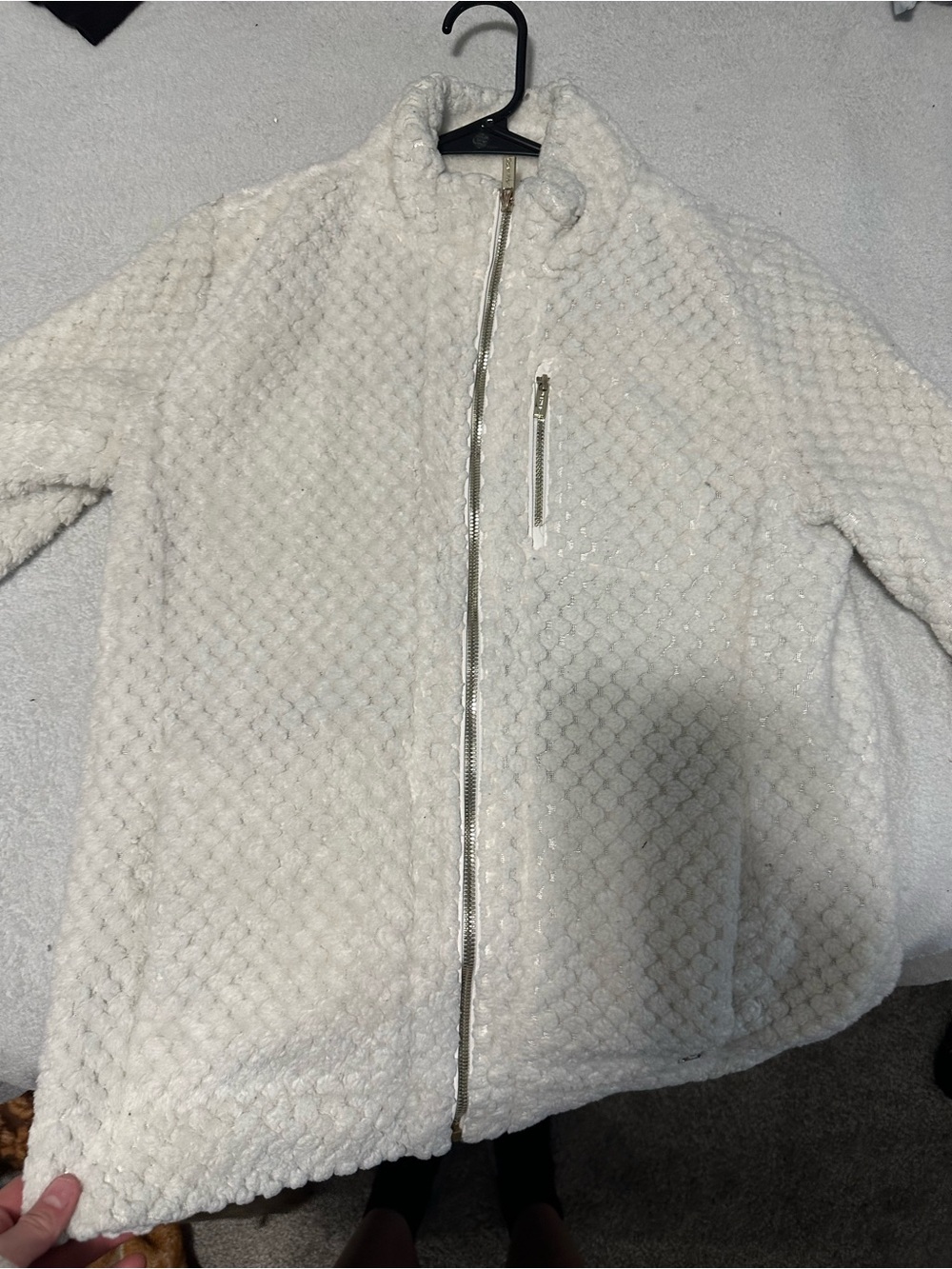 Womans Cream Calvin Klein Zip-Up Jacket